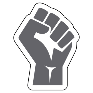 Raised Fist Sticker (Grey)